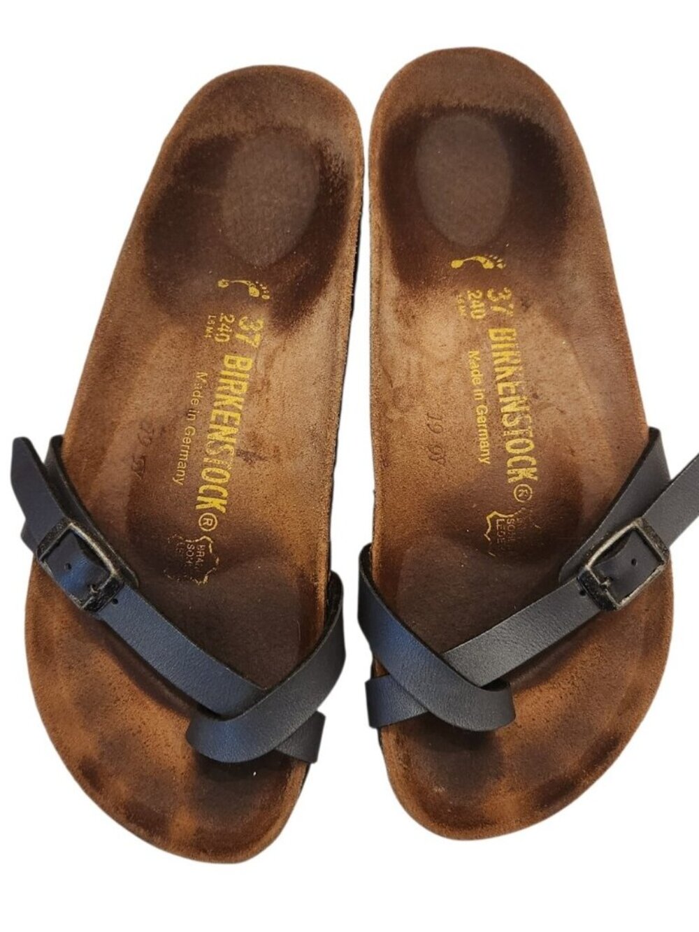 Birkenstock gray color  Leather Cross-Strap Sandals